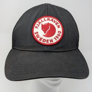 Fjallraven 1960 Logo Langtradarkeps Trucker Hat Black G-1000 Mesh Cap L/XL